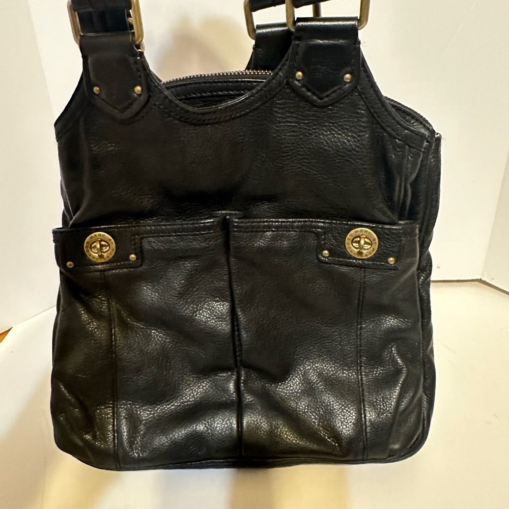 Marc Jacobs Black Leather Bag with Monogram Lining